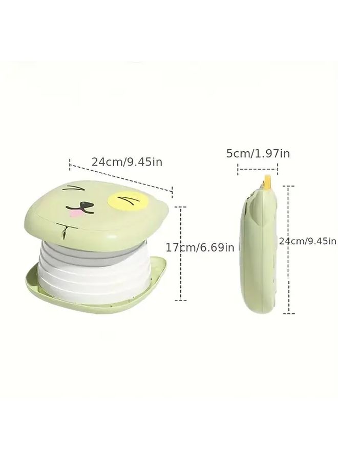 Grey Foldable Portable Toilet For Camping Travel RV With Absorbent Pad Heavy Duty Compact Commode For Outdoor Use Potty Training Padded Seat Durable Cute Panda Design Storage - Image 2
