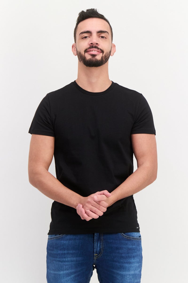 LEE Men 2 Pieces Crew Neck Short Sleeves Plain T-Shirt, Black - Image 1