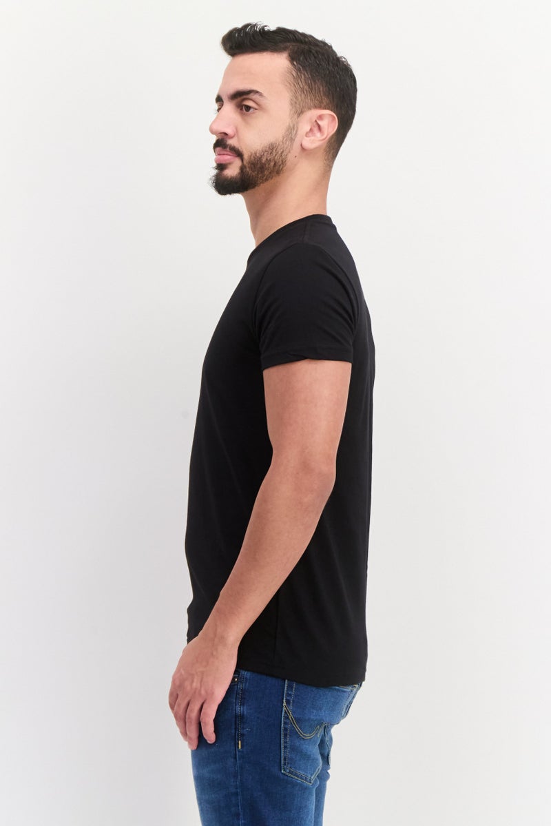 LEE Men 2 Pieces Crew Neck Short Sleeves Plain T-Shirt, Black - Image 4