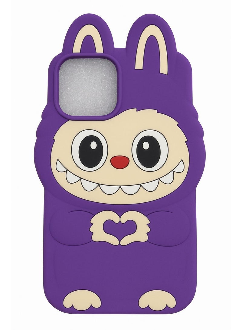 LABUBU 3D Silicone Phone Case  Cute Cartoon Design Shockproof Protective Cover16 pro