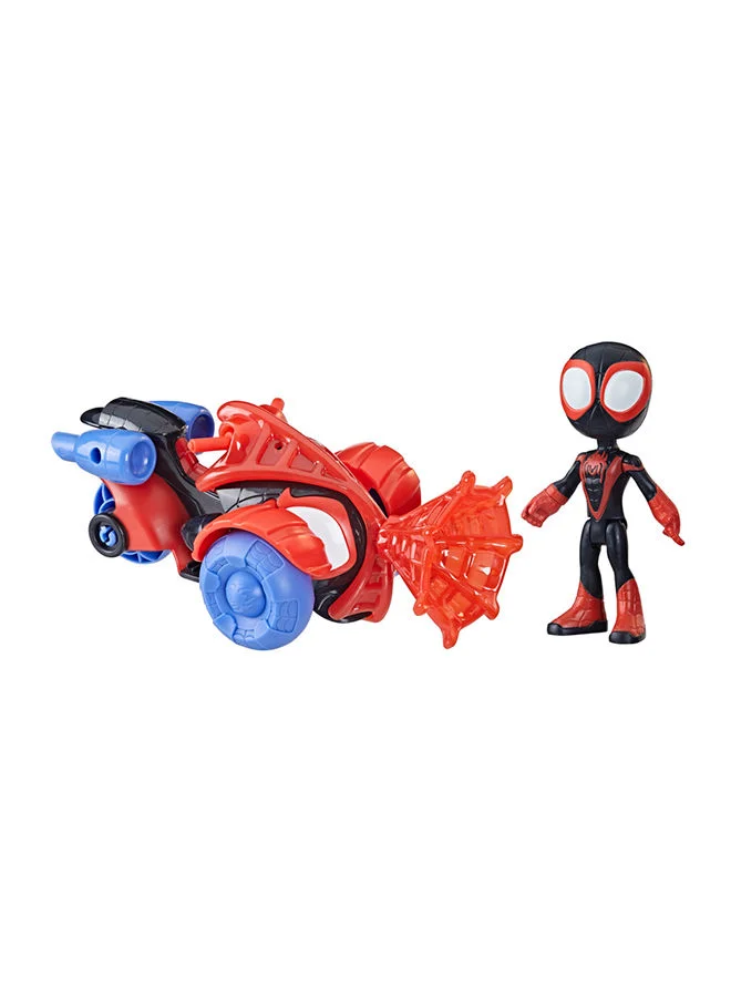 MARVEL Marvel Spidey And His Amazing Friends Miles Morales Spider-man Techno Racer Set Action Figure With Vehicle and Accessory Marvel Toys Preschool Toys Super Hero Toys