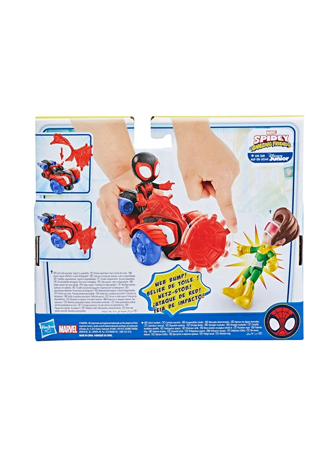 MARVEL Marvel Spidey And His Amazing Friends Miles Morales Spider-man Techno Racer Set Action Figure With Vehicle and Accessory Marvel Toys Preschool Toys Super Hero Toys