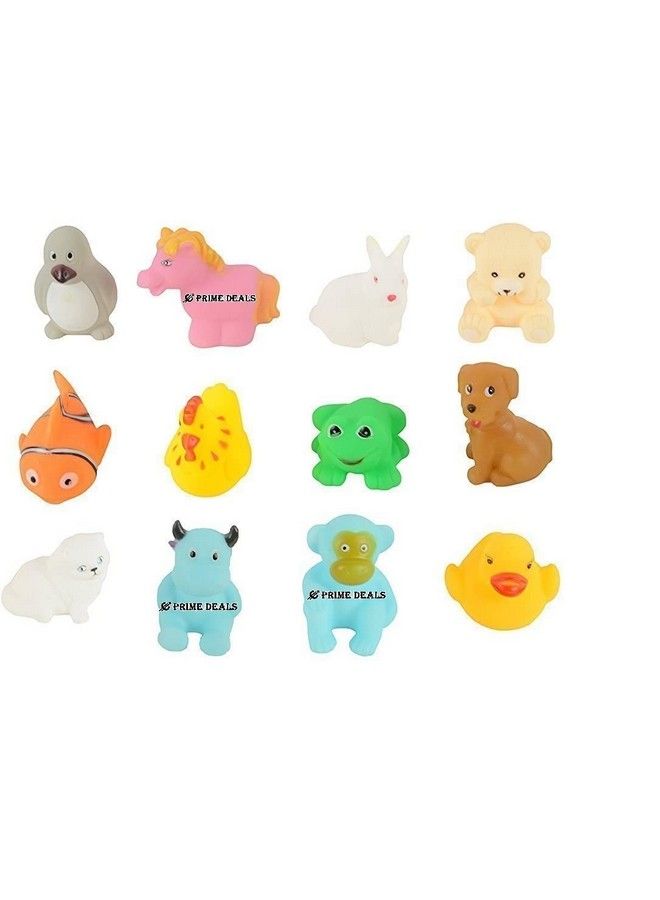 Prime Deals Mix Cute Animals Swimming Water Toys Non Toxicbpa Free Colorful Soft Rubber Float Squeeze Sound Squeaky Bathing Toy For Baby Chu Chu Toy Set Mix Animals (Pack Of 12) - Image 3