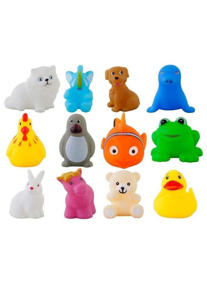 Prime Deals Mix Cute Animals Swimming Water Toys Non Toxicbpa Free Colorful Soft Rubber Float Squeeze Sound Squeaky Bathing Toy For Baby Chu Chu Toy Set Mix Animals (Pack Of 12) - Image 2