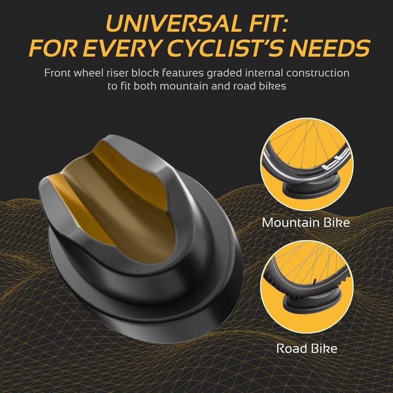 Flexzion Bike Trainer Front Wheel Block - Sturdy Molded Plastic Bicycle Stabilizing Leveling Block Support For Indoor Turbo Trainer Bike Stationary Resistance Training Exercises - Image 5