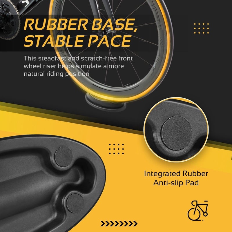 Flexzion Bike Trainer Front Wheel Block - Sturdy Molded Plastic Bicycle Stabilizing Leveling Block Support For Indoor Turbo Trainer Bike Stationary Resistance Training Exercises - Image 4