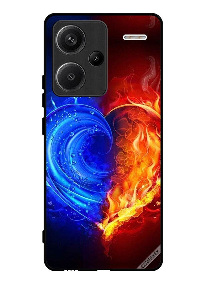 Covernex Protective Case Cover For Xiaomi Redmi Note 13 Pro Plus Fire And Water Heart Wallpaper  - Image 1