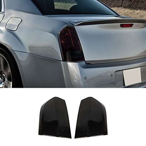 SQQP Tail Light Taillight Cover Guard Rear Light Cover Kit Fit for 2011-2014 Chrysler 300/300C(Smoked Black) - Image 1