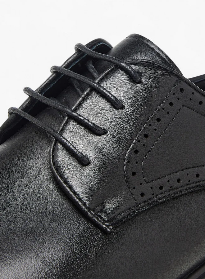 DUCHINI Men's Textured Derby Shoes with Lace-Up Closure