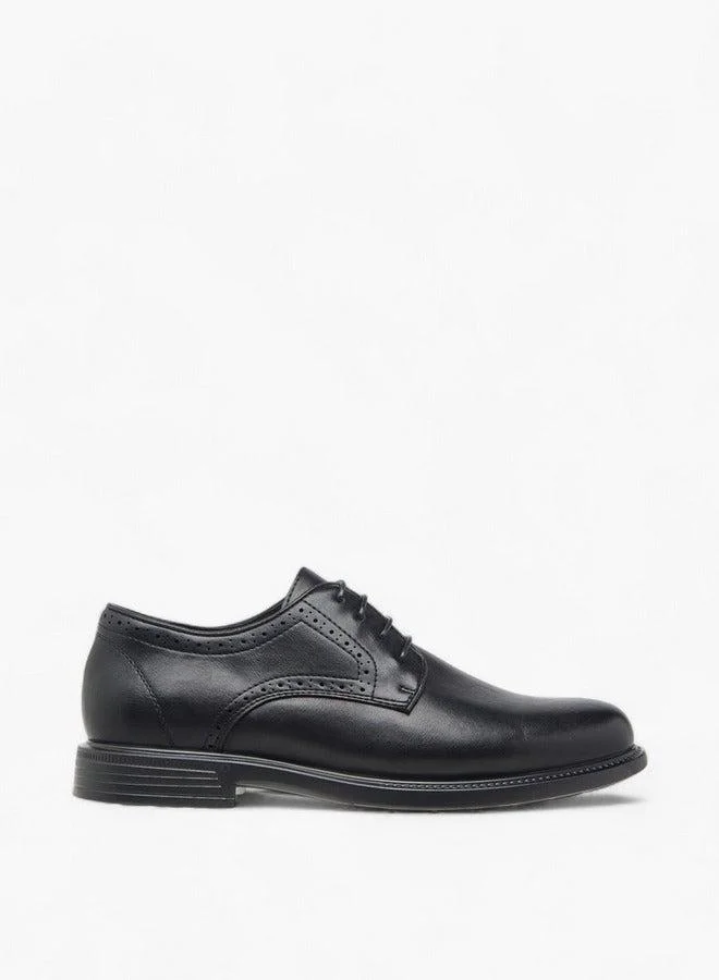 DUCHINI Men's Textured Derby Shoes with Lace-Up Closure