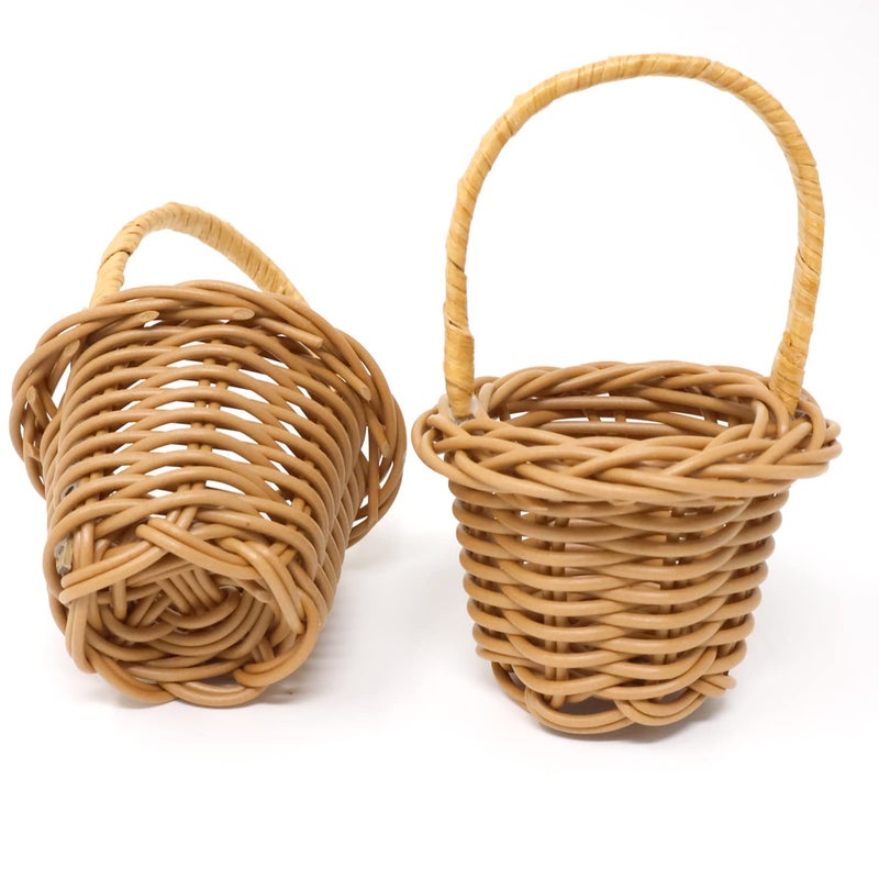 Honbay 6PCS Miniature Woven Baskets with Handles Tiny Candy Gifts Basket Mini Flower Basket for Wedding Party Favors Crafts Decor - Image 3