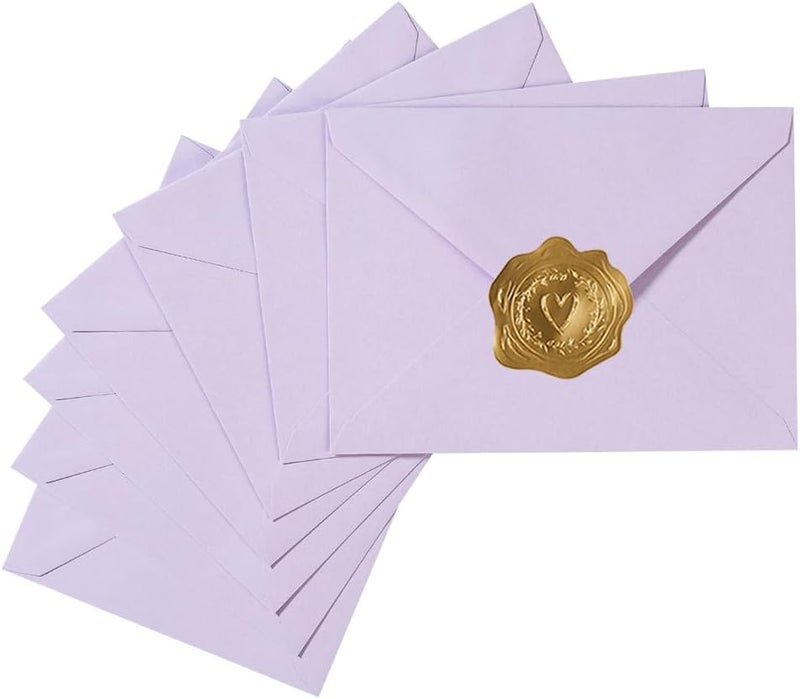 Toperd 50 Pack A7 Colorful 5x7 Envelopes V Flap Invitation Envelopes for 5x7 Cards, Birthday, Weddings, Graduations, Greeting Cards, Baby Shower 5.24 x 7.24 Inches (Violet) - Image 1