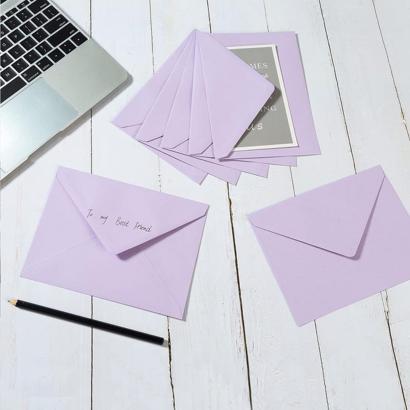 Toperd 50 Pack A7 Colorful 5x7 Envelopes V Flap Invitation Envelopes for 5x7 Cards, Birthday, Weddings, Graduations, Greeting Cards, Baby Shower 5.24 x 7.24 Inches (Violet) - Image 5