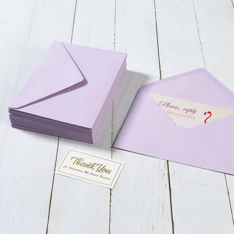 Toperd 50 Pack A7 Colorful 5x7 Envelopes V Flap Invitation Envelopes for 5x7 Cards, Birthday, Weddings, Graduations, Greeting Cards, Baby Shower 5.24 x 7.24 Inches (Violet) - Image 3