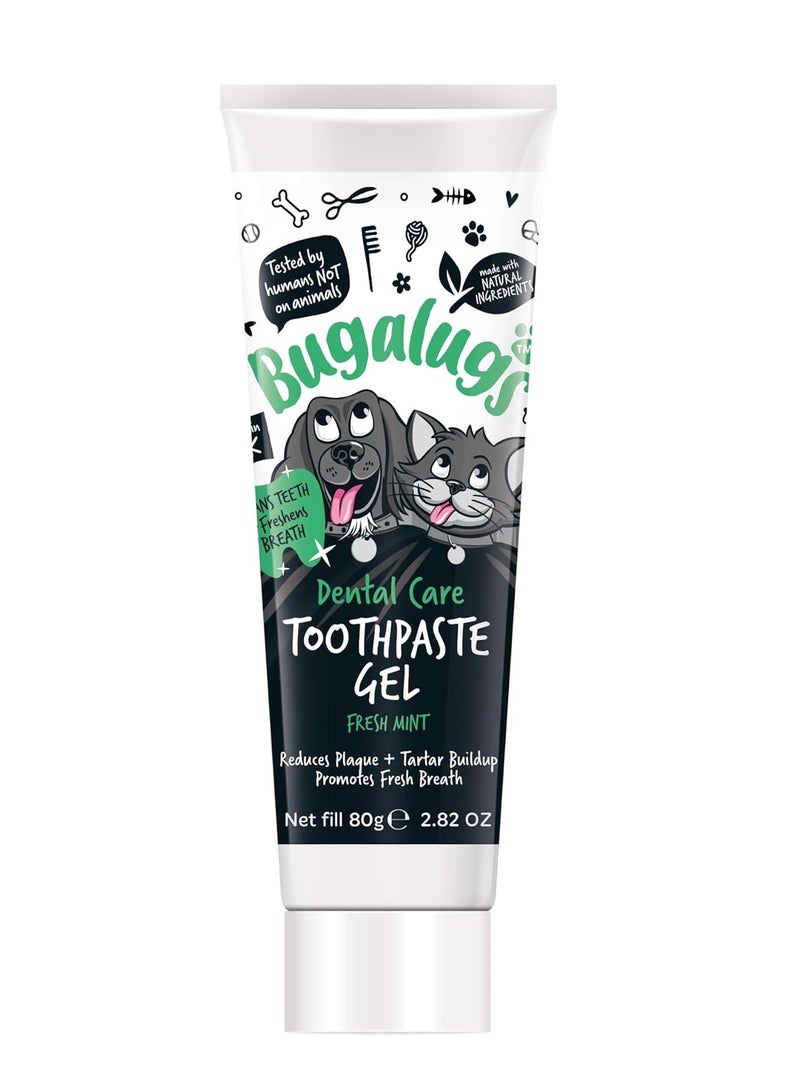 BUGALUGS Dog Toothpaste Gel Dog Teeth Cleaning Products for Cats and Dogs Fresh Mint Dog Breath Freshener and Dog Plaque Remover use with Bugalugs Dog Toothbrush and Cat Toothbrush - Image 1