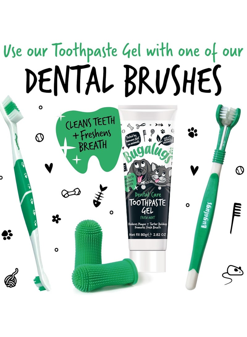 BUGALUGS Dog Toothpaste Gel Dog Teeth Cleaning Products for Cats and Dogs Fresh Mint Dog Breath Freshener and Dog Plaque Remover use with Bugalugs Dog Toothbrush and Cat Toothbrush - Image 3