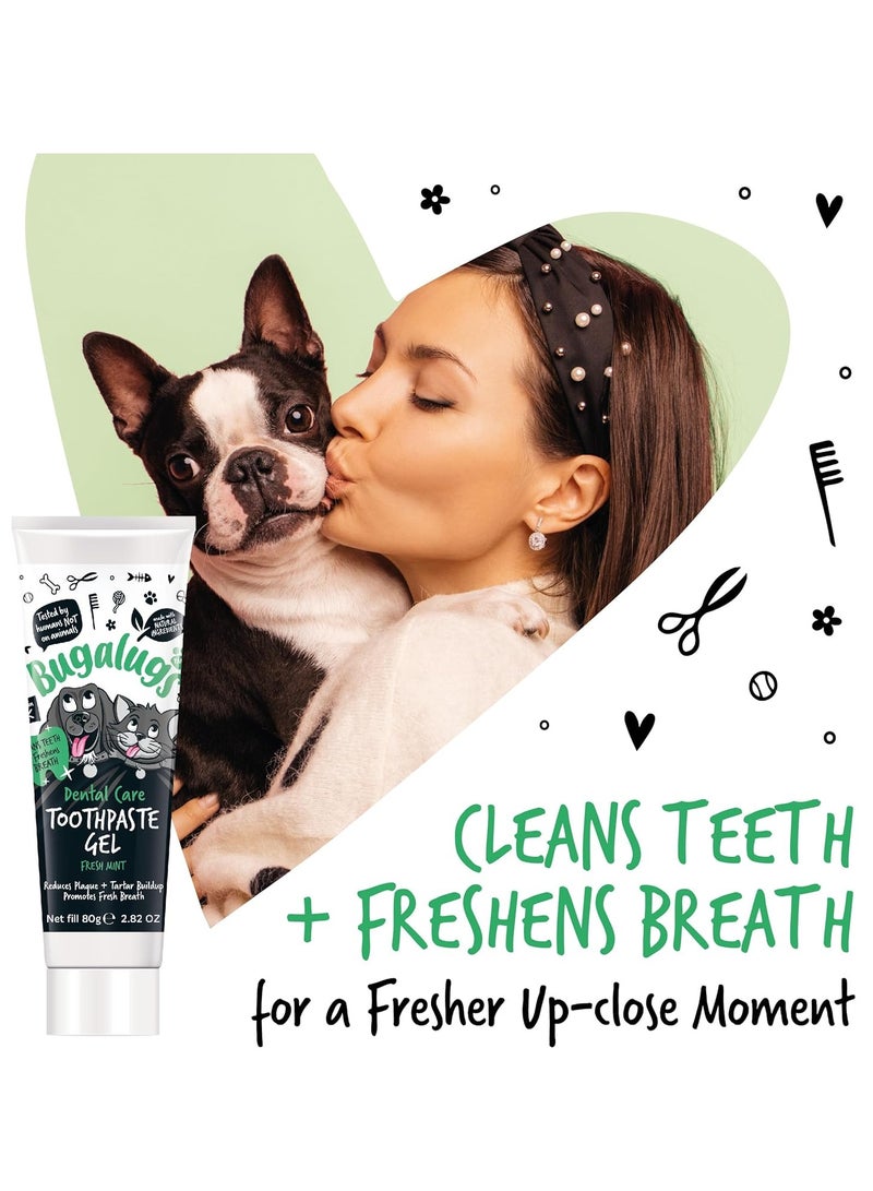 BUGALUGS Dog Toothpaste Gel Dog Teeth Cleaning Products for Cats and Dogs Fresh Mint Dog Breath Freshener and Dog Plaque Remover use with Bugalugs Dog Toothbrush and Cat Toothbrush - Image 4