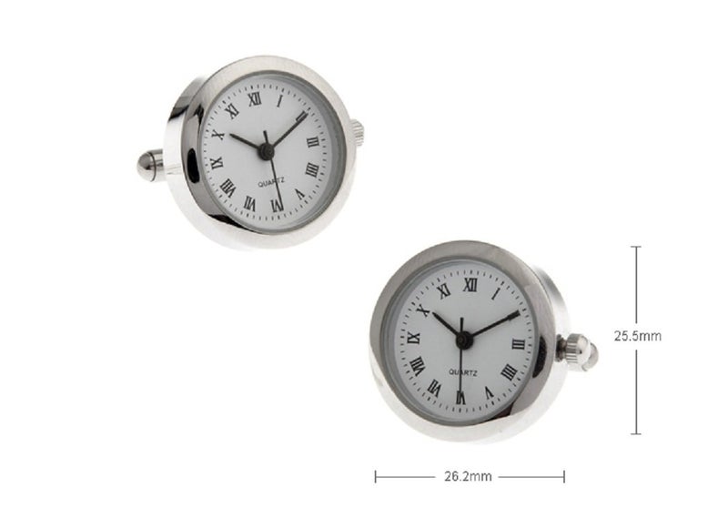 MRCUFF Real Working Watch Pair Cufflinks in a Presentation Gift Box & Polishing Cloth - Image 2
