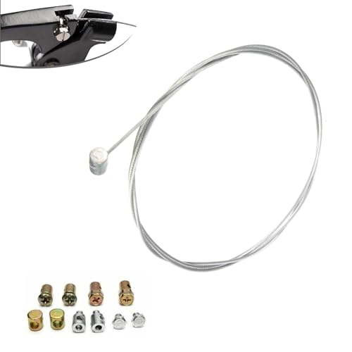 ijuicy Motorcycle Throttle Cable Kit 51 Flexible Cable Repair Kit Emergency Throttle Clutch Cable Brake Cable Universal Throttle Cable with Ends for Motorcycles Bicycle Scooter Repaired Silver - Image 1