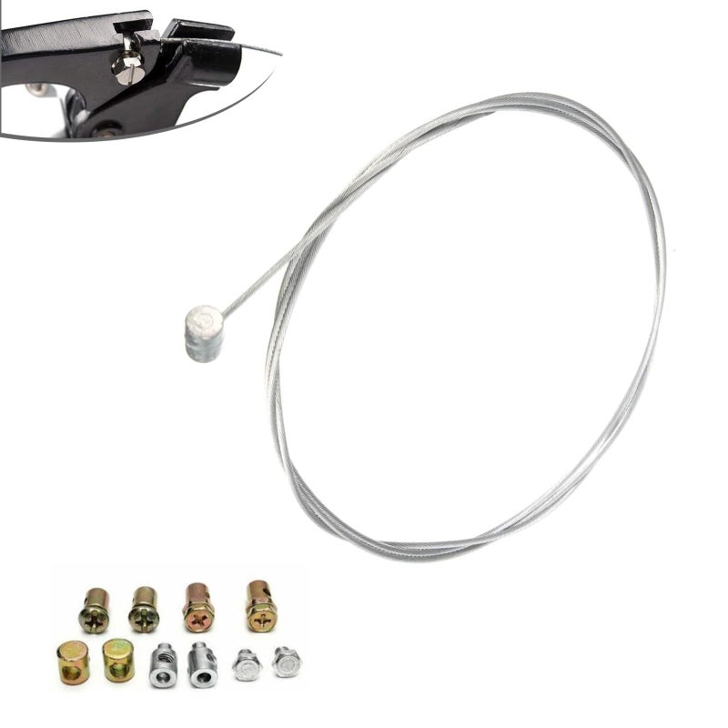 ijuicy Motorcycle Throttle Cable Kit 51 Flexible Cable Repair Kit Emergency Throttle Clutch Cable Brake Cable Universal Throttle Cable with Ends for Motorcycles Bicycle Scooter Repaired Silver - Image 3