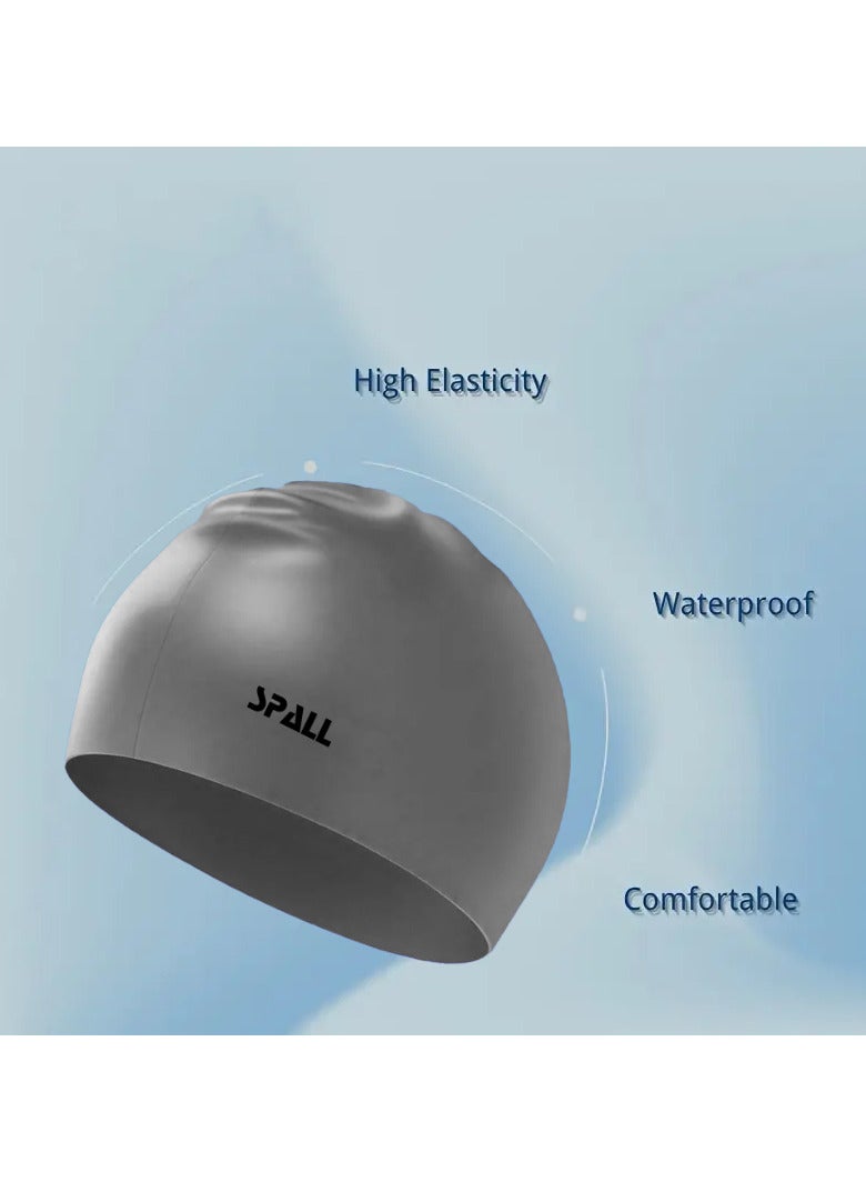 Spall Waterproof High Elasticity Unisex Adult Swim Hat Bathing Caps Form Men And Women Swimming To Keep Hair Dry Adults Youth Ear Protection Swim Hat - Image 2