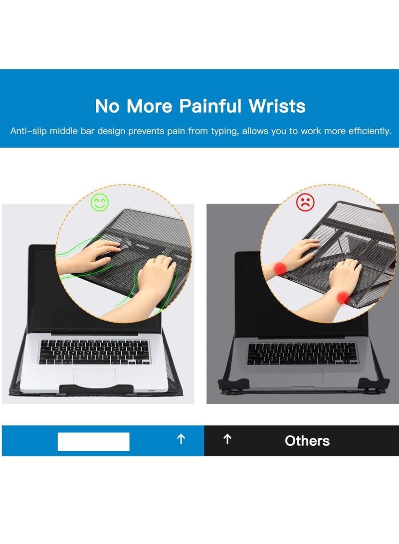 Adjustable Laptop Stand Riser for Desk, Fits Up to 15.6 inch Notebook, Mesh Ventilated Laptop Cooling Stand with 8 Tilt Levels - Image 3