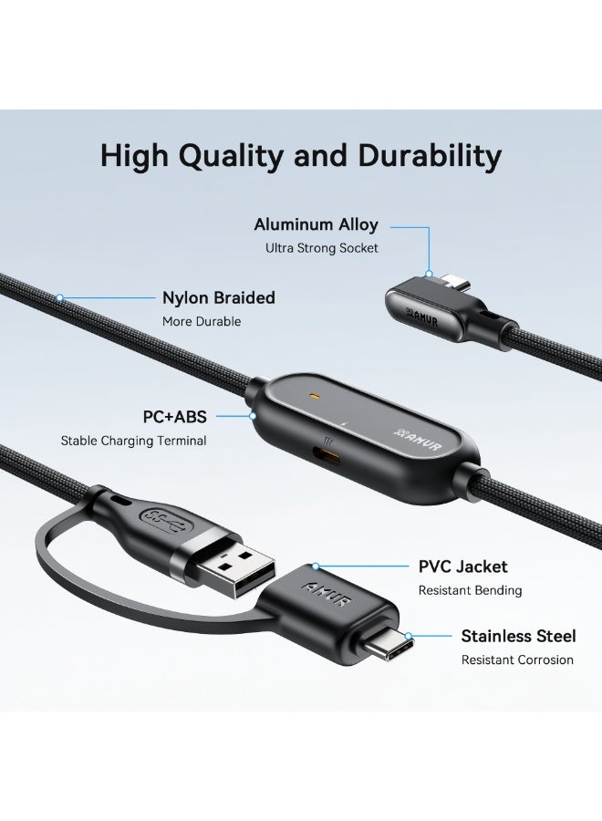 AMVR Meta Quest 3 Link Cable with Charging 16FT Compatible with Meta Quest 3/3S/2/Pico 4 Accessories, Nylon Braided Cable with USB 3.0 A to C Adapter for SteamVR/PCVR, High-Speed Max 5Gbps, Play While Charger - Image 3