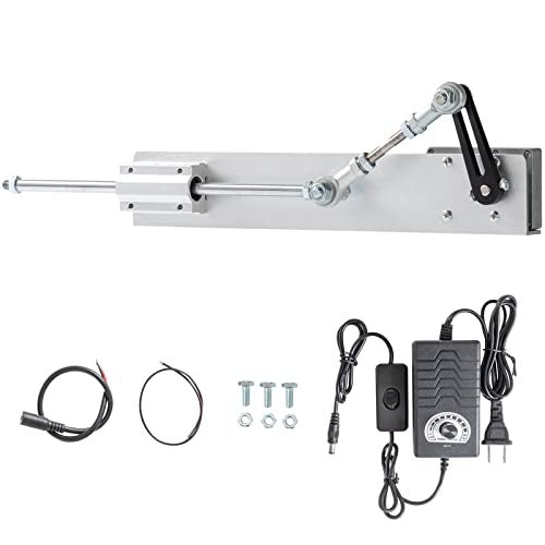 JQDML Upgrade Powerful Motor DIY Reciprocating Linear Actuator DC 24V 120rpm High Torque 40 lbs Adjustable Stroke 30-150mm/1.18-6” with Switching Power Supply(24V150mm120rpm) - Image 1