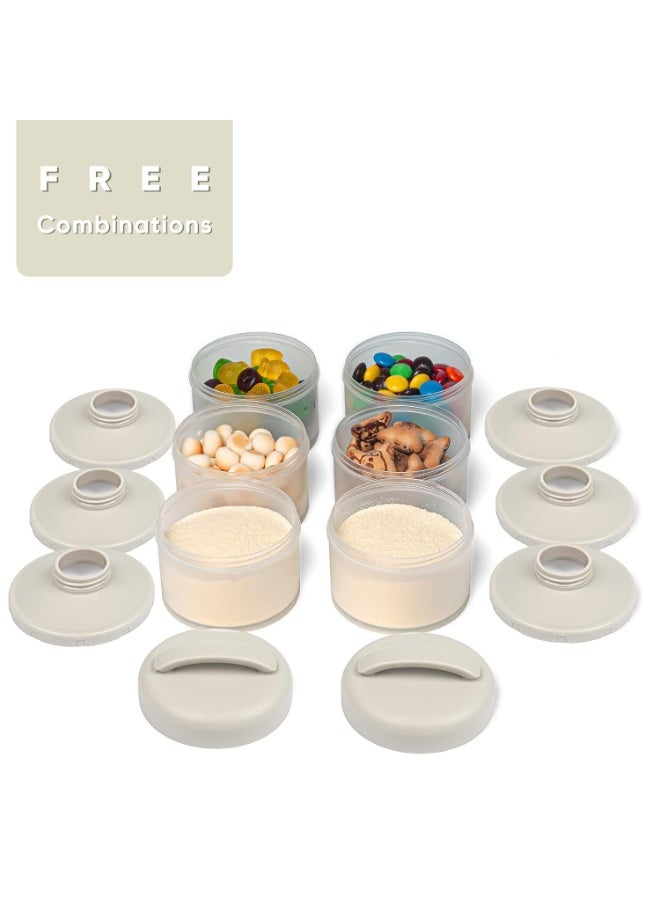 Termichy Stackable Formula Dispenser Portable Milk Powder Container, 2 Pack, Warm Grey - Image 2