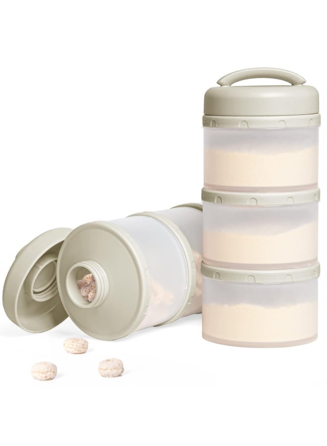 Termichy Stackable Formula Dispenser Portable Milk Powder Container, 2 Pack, Warm Grey - Image 1