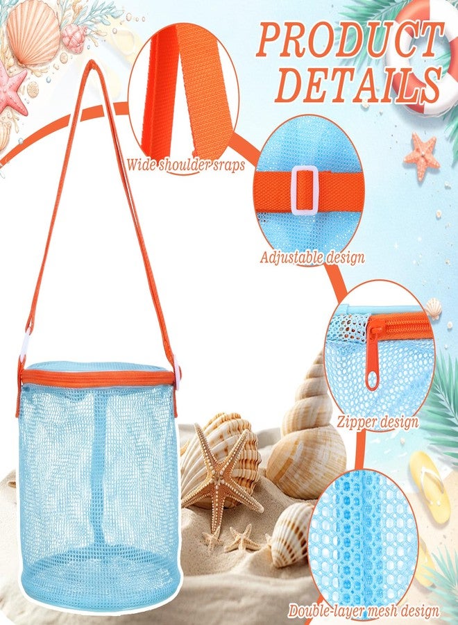 Sunnymove 6 Pcs Sea Shell Bags for Beach Mesh Seashell Holder Shelling Foldable Toy Storage Bag Collecting Bucket Bulk for Sandbox Beach Vacation Essentials Kids Sand Toy Box - Image 4
