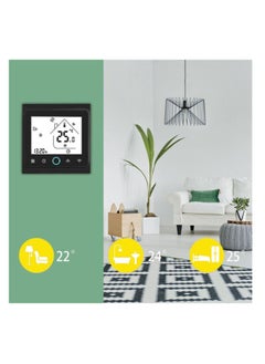 Eazyliv Eazyliv 24V Tuya Smartlife Wifi Smart Thermostat LCD Display Temperature Controller for Air Conditioning Work with Alexa Google Home-White  - Image 3