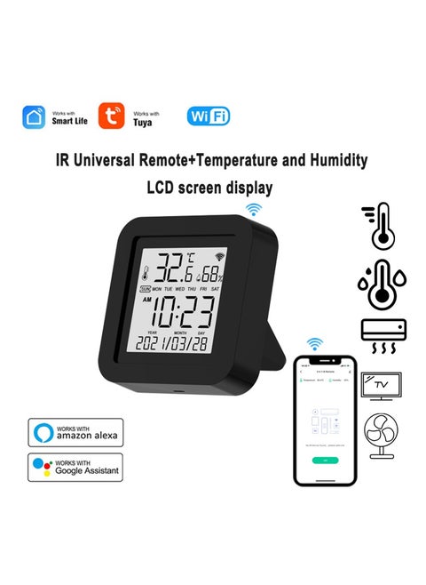 UanTii Smart Wifi IR Remote Control with Temperature Humidity Sensor Tuya Universal Remote Controller App Remote Control Support Alexa and Google Assistant