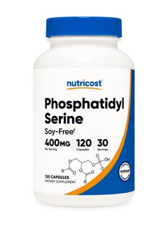 Nutricost Phosphatidylserine, Soy Free,400 MG Per Serving  30 SERVINGS | 120 Capsules  - Image 1