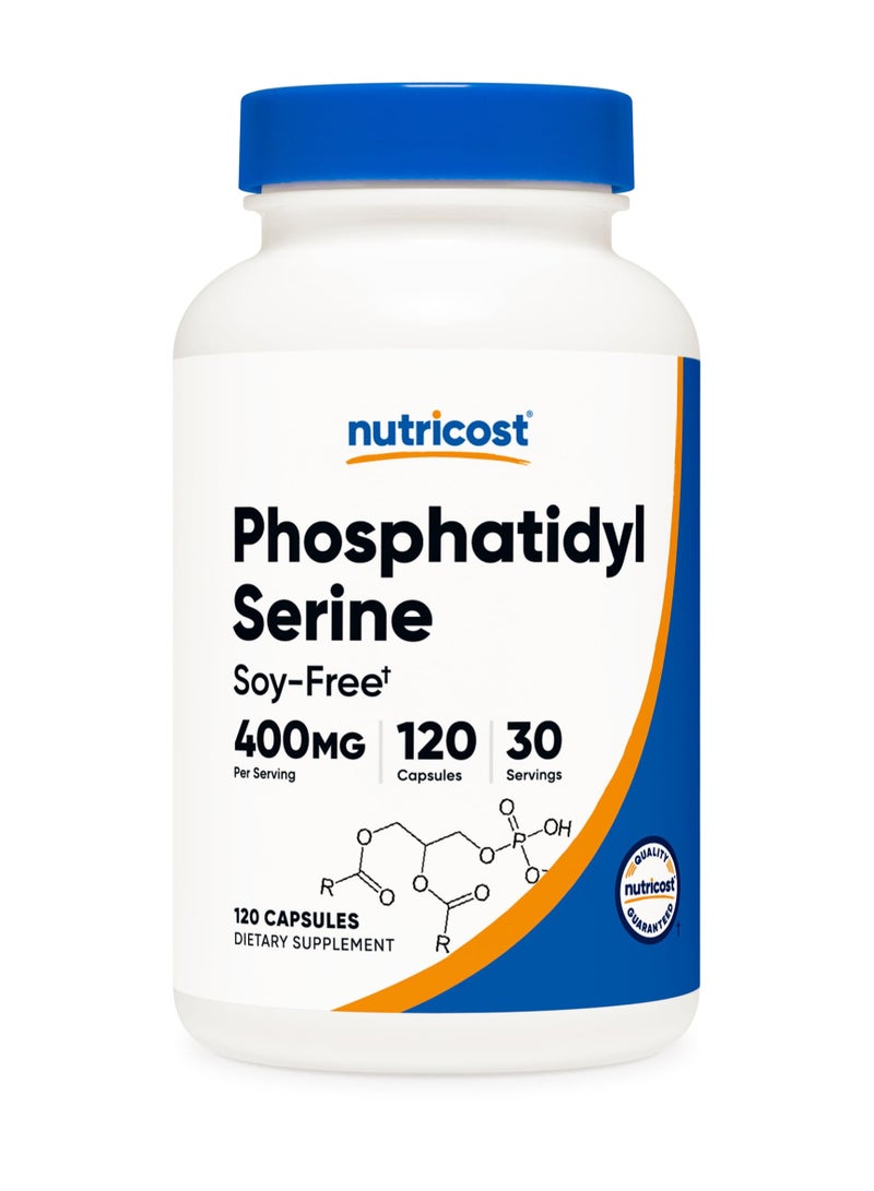 Nutricost Phosphatidyl serine, Soy Free,400 MG Per Serving  30 SERVINGS | 120 Capsules / dietary supplement  - Image 1