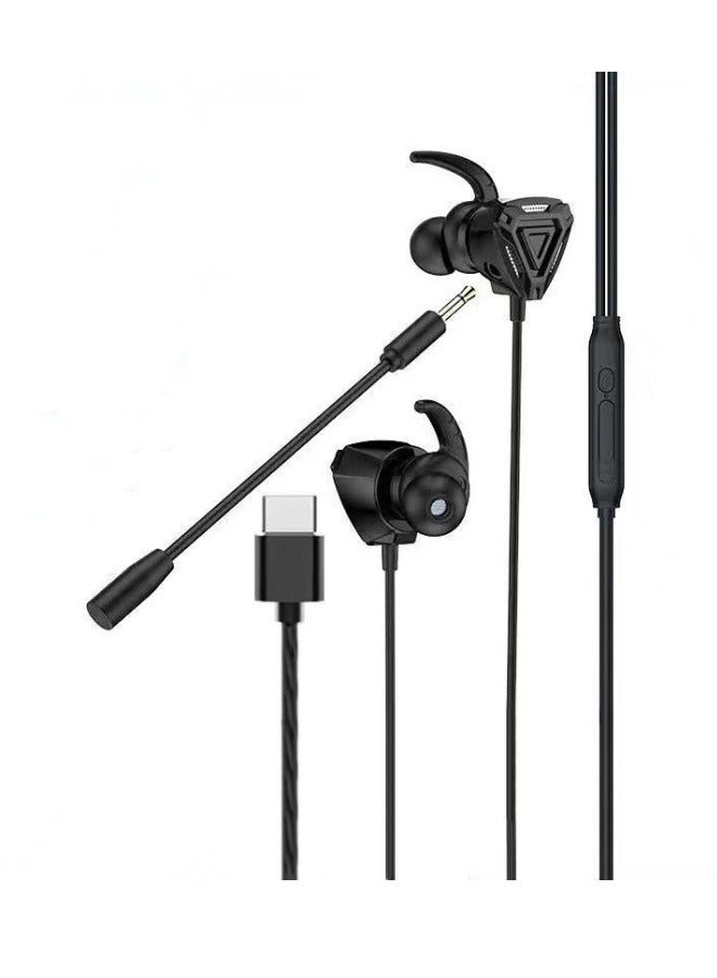 mmiaoyan Mmiaoyan Wired in-ear Headphones For Esports Gaming With Microphone Audio Jack: Type-C