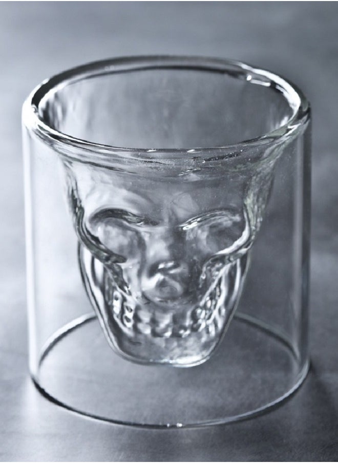 Generic - Set Of 6 Crystal Skull Shot Glasses Transparent Glass Household High Borosilicate Glass Juice Beverage Cup - Image 1