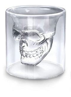 Generic Set Of 6 Crystal Skull Shot Glasses Transparent Glass Household High Borosilicate Glass Juice Beverage Cup  - Image 3