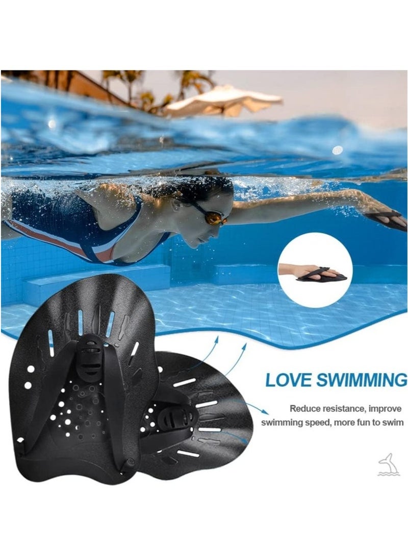 BAEKO 1 Pair Swim Paddles for Hand, Swimming Training Hand Paddles with Adjustable Straps, Swim Diving Training Hand Paddle for Men Women Children - Image 2