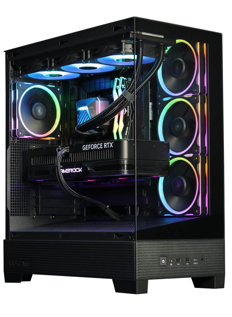NANOTECH FragStation Ultra Gaming PC - Intel Core i9-14900K Processor, 24 Cores & 32 Threads, DDR5 32GB (2*16)  Ram, NVIDIA GeForce RTX 5060 Ti 16GB GDDR7 Graphics Card, 2TB NVMe M.2 SSD, 3 Fan AIO Liquid Cooler, 850W 80 Plus Power Supply, Windows 11 Pro | Wi-Fi black - Image 1
