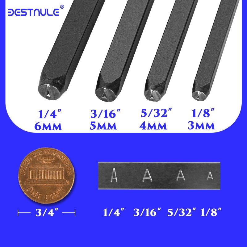 BESTNULE 42PCS Metal Stamping Kit, Number and Letter Stamp Set (A-Z, 0-9 and&,Love Symbol), Industrial Grade Hardened Carbon Steel, Perfect for Imprinting Metal, Wood,Leather (1/8", 3MM) - Image 5