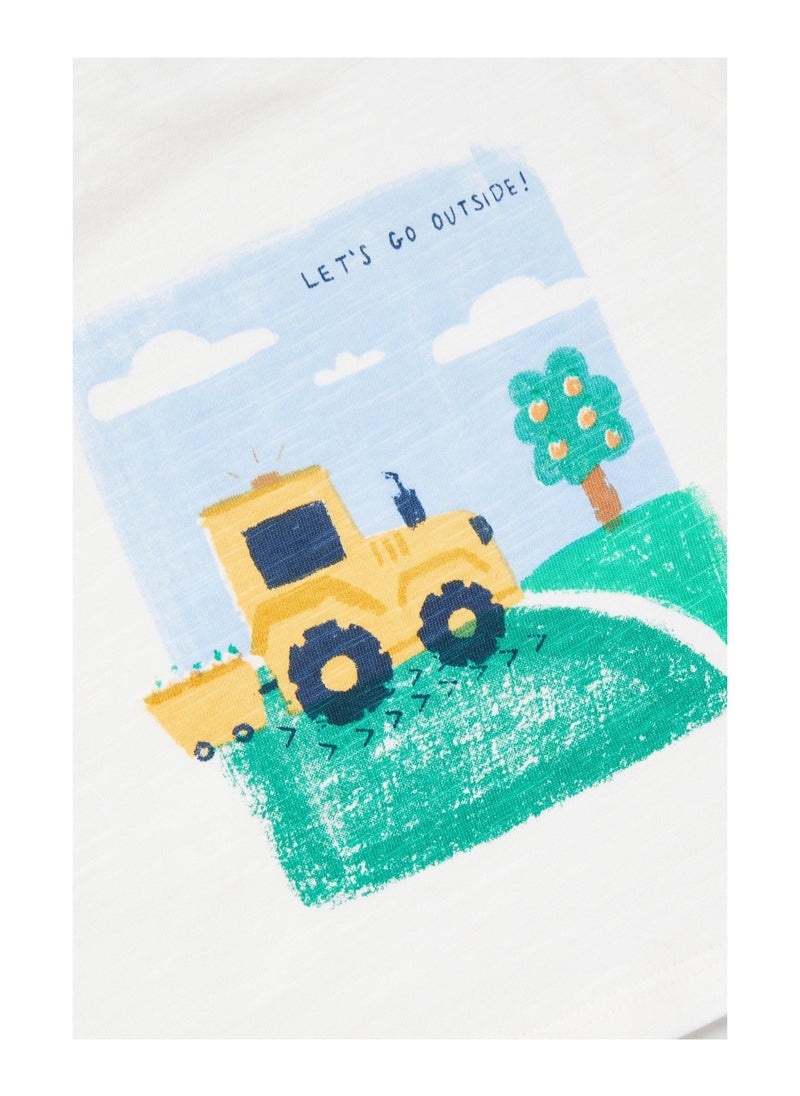 Blue zoo - Baby Boy Tractor Shorts Outfit Set - Image 1