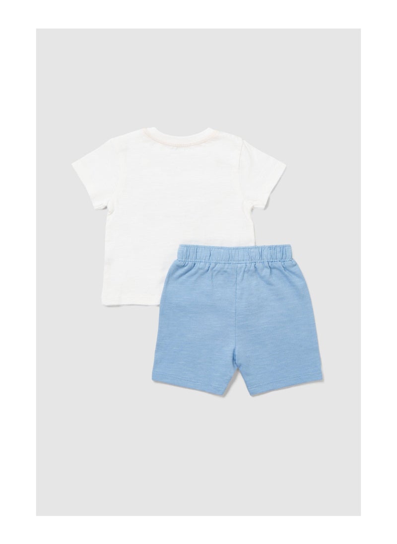 Blue zoo - Baby Boy Tractor Shorts Outfit Set - Image 1