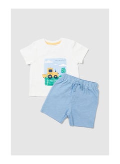 Baby Boy Tractor Shorts Outfit Set