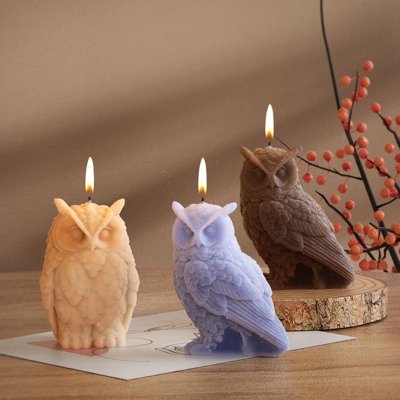 ESEENS Animal & Owl Resin & Silicone Candle Mold Set - 3D Animal Mold for Home Decor & Candle Making - Image 1