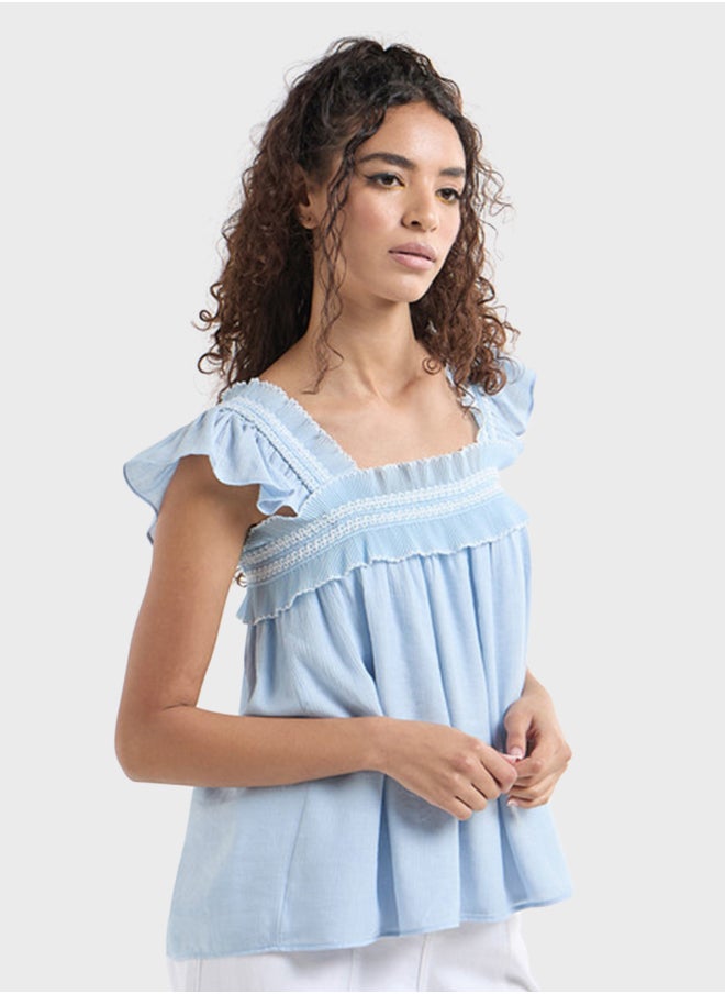 FAV - Square Neck Ruffled Top - Image 1