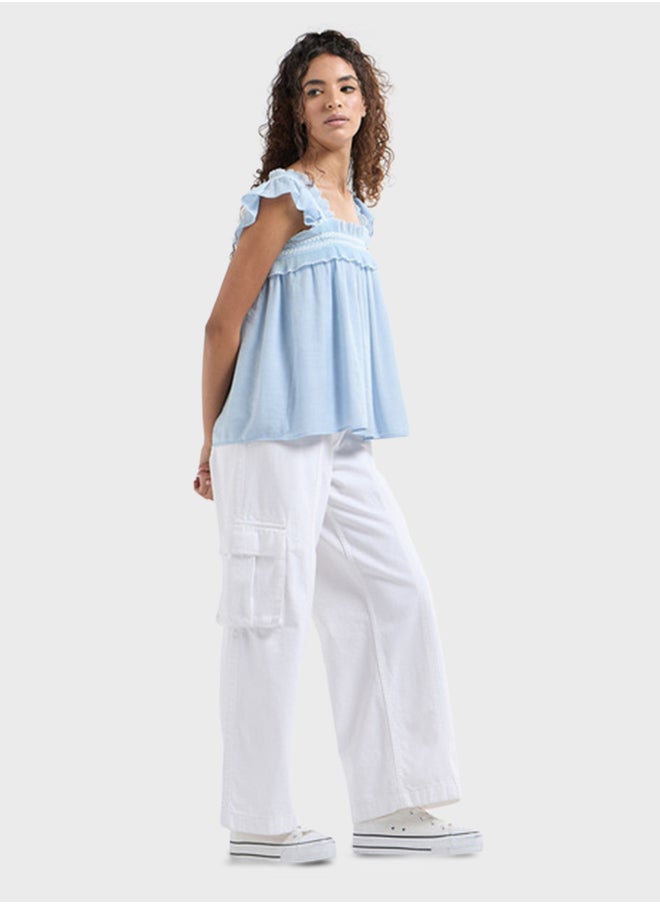 FAV - Square Neck Ruffled Top - Image 1