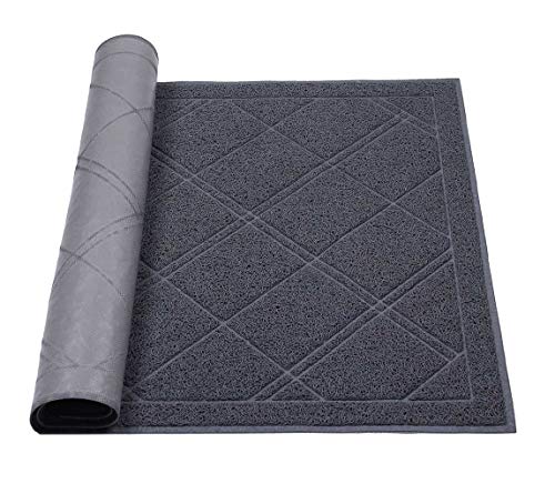 Darkyazi Darkyazi 24 x 36 Large IndoorOutdoor Entrance Doormat Rubber Shoes Scraper 236 x 354 Plaid Design Non Slip Heavy Duty Front Door Mat Rug Outside PatioWelcome Mat Grey