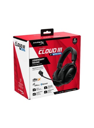 HyperX Cloud III S Wireless Gaming Headphones, 53mm Angled Drivers, Memory Foam Padding, Premium Leatherette Surface, Electret Condenser Microphone, Polar Pattern, Black | A59YZAA - view 4
