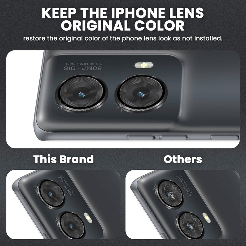 FIRST MART Camera Lens Protectors for Motorola G85 and Motorola Edge 50 Fusion (6.7 Inches) Tough HD Individual Aluminum Alloy Lens Ring Cover, Scratch Resistant, Thin Lens Protection| Black, 1 Pack - Image 3